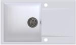 SINK Quality Quality Sink55 mosogató, gránit konyhai mosogató 780x460x215 mm + grafit szifon, fehér, SKQ-SINK. W. 1KDOL. XB (SKQ-SINK.W.1KDOL.XB)