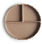 Mushie szilikon tányér tapadókoronggal - Natúr 18, 4 cm