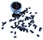 HairExtensionShop Mikro Hüvely Hajhosszabbításhoz Réz Szilikonmentes Nélkül Peremes Sötétbarna 100db #3 - Hossz 4mm, Belső Átmérő 2.4mm, Külső Átmérő 3mm