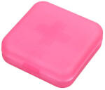  Mini 4 fakkos gyógyszer tároló doboz, rózsaszín, 6 x 6 cm