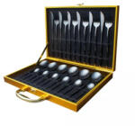 Yusanhao 24 részes fekete színű rozsdamentes acél evőeszköz készlet