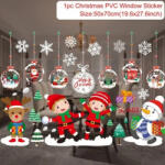  Ablak matrica, vidám karácsonyi Manók, logó hógömbök, színes, pvc