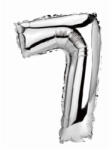 Balon din folie metalizata argintie, Mirific Party, Cifra 7, 40 cm, Silver