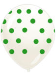 Balloons4party Set 10 baloane latex transparente cu buline verde 30 cm
