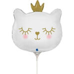 Balloons4party Balon folie mini figurina cap pisica alb 30 cm