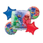 Balloons4party Buchet 5 baloane folie Eroi in Pijama PJ Masks