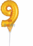 Balloons4party Balon folie tort cifra 9 auriu 15 cm