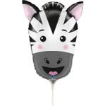 Grabo Balon folie mini figurina cap zebra 24 30 cm