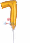 Balloons4party Balon folie tort cifra 7 auriu 15 cm