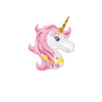 Amscan Balon folie mini figurina cap unicorn roz 25 cm