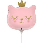 Balloons4party Balon folie mini figurina cap pisica roz 30 cm