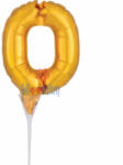 Balloons4party Balon folie tort cifra 0 auriu 15 cm