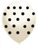 Balloons4party Set 10 Baloane latex alb cu buline negre 30cm