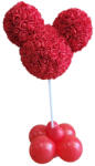 Balloons4party Cap ursulet trandafiri spuma tip buchet rosu 35 cm