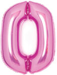 Amscan 0 - ás születésnapi szám fólia lufi - rózsaszín 66cm