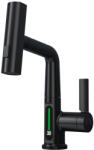 Austler FH-3428E mosogató smart csaptelep - kihúzható multifunkciós fej - vízhőfok kijelző (fekete) (FH-3428E)