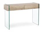 Bizzotto Consola cadru sticla cu polita mdf natur Kenya 110 cm x 40 cm x 75 h (5732010)