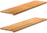 vidaXL Прозоречни первази, 2 бр, светлокафяви, 160x40x2 см, дъб масив (4009164)