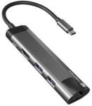 NATEC dokkolóállomás, Fowler Go többportos adapter 5 az 1-ben, 2xUSB 3.0 HUB, HDMI 4K, USB-C PD, RJ45