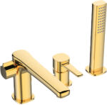 INVENA GLAMOUR kádcsaptelep, perembe szerelhető háromlyukú, arany, PVD bevonat, BW-02-S09-V