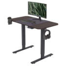 JAN NOWAK ROB | 1371 140 cm-es Állítható magasságú elektromos asztal FEKETE / DIÓ színben (1371)