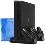 FroggieX FX-P4-C3-B PS4 Konzol hűtőállomás + töltőállomás + lemeztartó