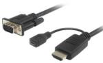 PremiumCord HDMI-VGA kábel átalakító micro USB tápcsatlakozóval 2m (khcon-20)