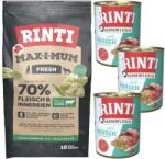 RINTI MAX-I-MUM Rumen hrana caine adult 12 kg + Kennerfleisch Rumen hrana umeda 3x400 g