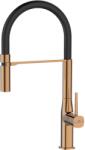 Laveo POLA álló csaptelep rugalmas kiömlővel, rose gold/matt fekete - konyhaluxnet
