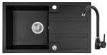 Laveo BARBADOS csepptálcás Gránit Mosogató CSAPTELEPPEL szemcsés fekete