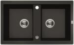 Laveo BARBADOS Gránit Kétmedencés Mosogató matt fekete