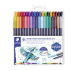 STAEDTLER Ecsetirón készlet, 0, 5-0, 8/1, 0-6, 0 mm, kétvégű, '3001', 36 szín (TS3001TB36) (TS3001TB36)