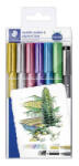 STAEDTLER Dekormarker, 1-2 mm, kúpos, '8323', 6 különböző metál szín, ajándék fekete tusfilccel (TS8323SWP6P) (TS8323SWP6P)