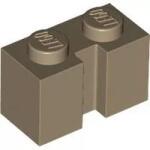 LEGO® 4216c69 - LEGO sötét krémszínű kocka 1 x 2 méretű, oldalán bevágással (4216c69)