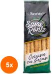 SanoVita Set 5 x Grisine cu Susan din Faina Integrala de Grau, Sanovita, 50 g