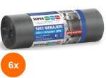 Horeca Set 6 x 10 Saci Menajeri 120 l, LDPE Negru, Horeca (ROC-6xSPDIV000078)