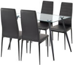 Leziter Cruz 4+1 étkező garnitúra fekete (LUAL120B_MDC-001-Black_4) - homelux