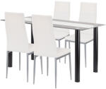 Leziter Denton 4+1 étkező garnitúra fehér-szürke (LUA140B_DA258WG_4) - homelux