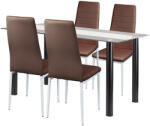 Leziter Norman 4+1 étkező garnitúra barna (LUA140B_MDC-001-Brown_4) - homelux