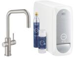 GROHE Blue Home U-kifolyós kezdőkészlet kihúzható gyöngyöztetővel, szuper acél szín (GR-31543DC0)