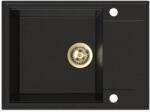 SINK Quality Quality Sink55 gránit mosogató, 620x460x215 mm + arany szifon, fekete, arany pöttyökkel, SKQ-SINK. L. 1KKO. XG (SKQ-SINK.L.1KKO.XG)