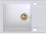 SINK Quality Quality Sink55 gránit mosogató, 620x460x215 mm + arany szifon, fehér, SKQ-SINK. W. 1KKO. XG (SKQ-SINK.W.1KKO.XG)