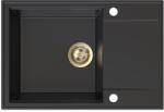 SINK Quality Quality Sink55 gránit mosogató, 680x460x215 mm + arany szifon, fekete, SKQ-SINK. C. 1KDO. XG (SKQ-SINK.C.1KDO.XG)