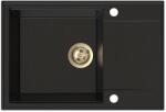 SINK Quality Quality Sink55 gránit mosogató, 680x460x215 mm + arany szifon, fekete, arany pöttyökkel, SKQ-SINK. L. 1KDO. XG (SKQ-SINK.L.1KDO.XG)