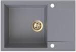 SINK Quality Quality Sink55 gránit mosogató, 680x460x215 mm + arany szifon, szürke, SKQ-SINK. D. 1KDO. XG (SKQ-SINK.D.1KDO.XG)