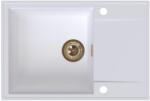 SINK Quality Quality Sink55 gránit mosogató, 680x460x215 mm + arany szifon, fehér, SKQ-SINK. W. 1KDO. XG (SKQ-SINK.W.1KDO.XG)