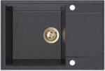 SINK Quality Quality Sink55 gránit mosogató, 680x460x215 mm + arany szifon, fekete pettyes, SKQ-SINK. B. 1KDO. XG (SKQ-SINK.B.1KDO.XG)