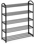 Intenso Home Cipőtartó állvány | Előszobai cipőtároló | 5 szintes, fekete, 62x79cm | Intenso Home (INT-XJ53K)