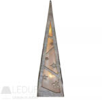 EMOS LED piramis, fa, 36 cm, 2x AA, beltéri, meleg fehér, időzítő (DCWW09)