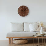 PRIM Lines 30cm fa falióra, sötét fa szín, lézergravírozható (E07.4120. 54)